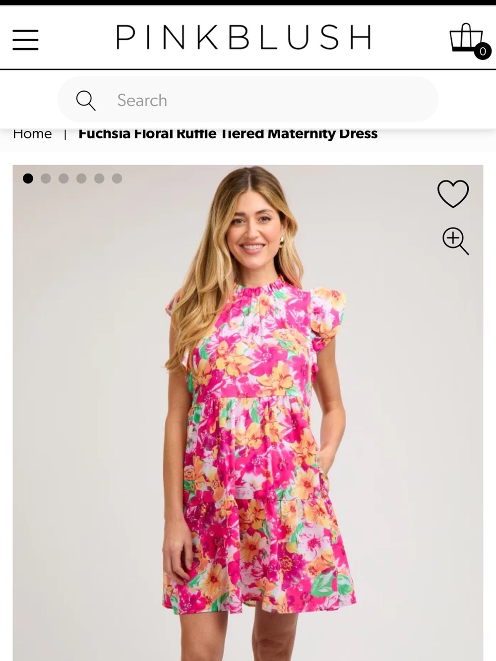 Pinkblush maternity JODIFL Bright Fuchsia Floral Ruffle Tiered Dress